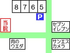 当院の駐車場は5から8番です